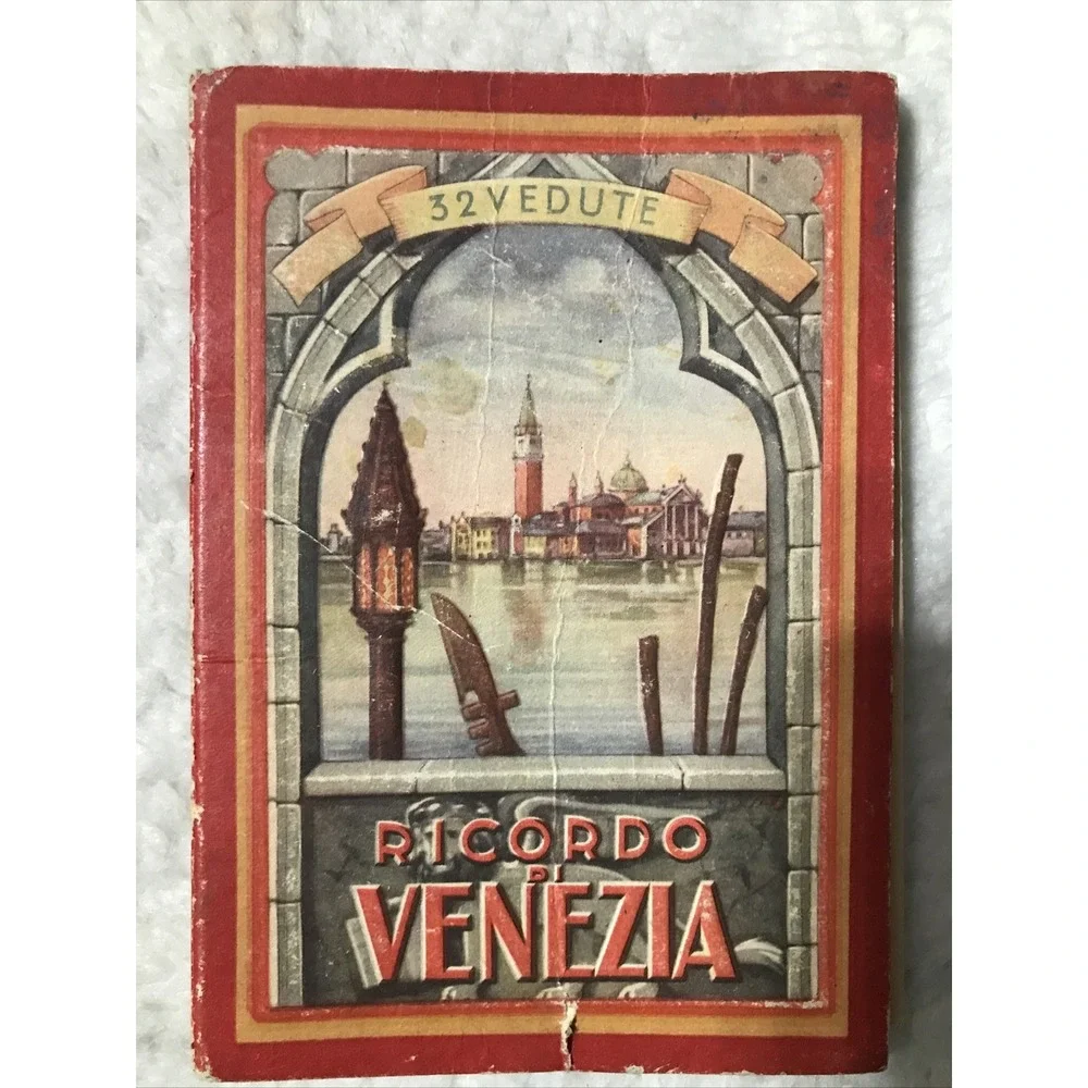 Vintage Ricordo Venezia Travel Book Pull Out Pictures Italy 32 Vedute Postcards